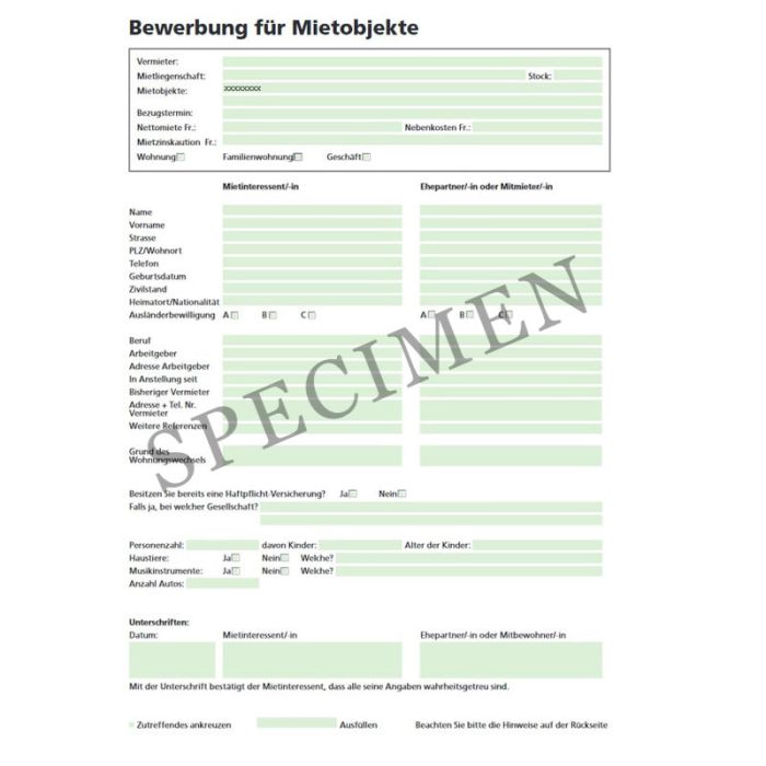 Bewerbung für Mietobjekte (Kanton Basel-Landschaft) online