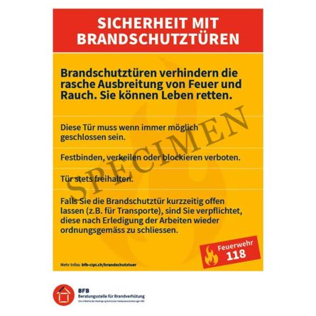 Merkblatt «Sicherheit mit Brandschutztüren»