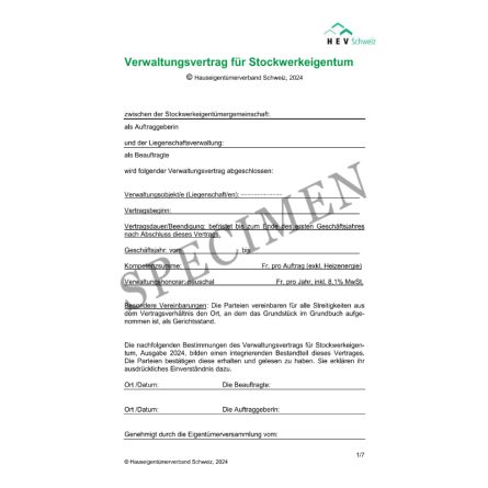 Verwaltungsvertrag für Stockwerkeigentum